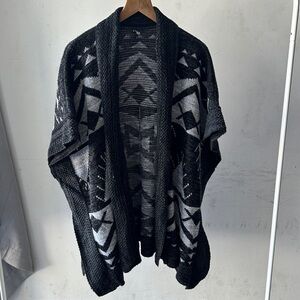 Express Patterned Gray Knit Sweater